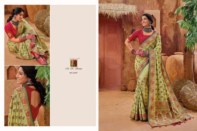 Green 6907 Kachhi Work Vol 4 By MN Banarasi Silk Saree Online Wholesale